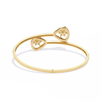 Gold Diamond Open Shield Bypass Cuff Bracelet
