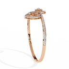 Gold Diamond Open Shield Bypass Cuff Bracelet