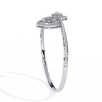 Gold Diamond Open Shield Bypass Cuff Bracelet