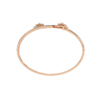 Gold Diamond Open Shield Bypass Cuff Bracelet