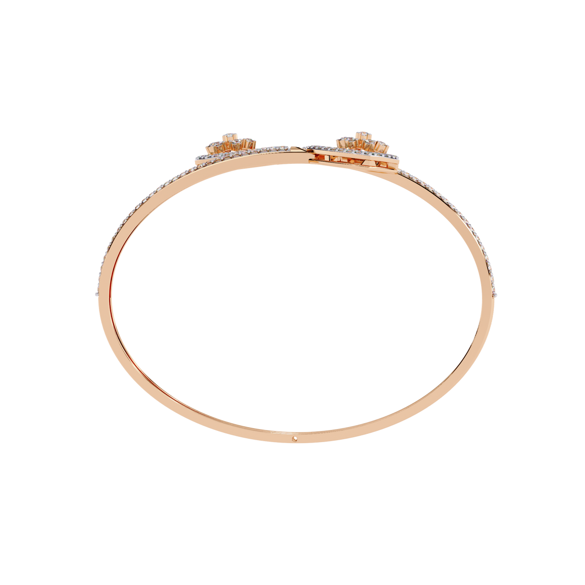 Gold Diamond Open Shield Bypass Cuff Bracelet