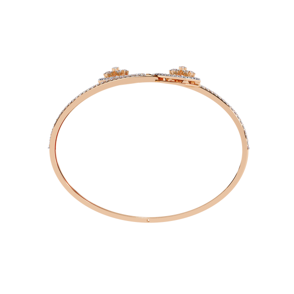 Rose Gold Twin Shield Bypass Diamond Bracelet