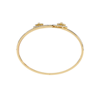 Gold Diamond Open Shield Bypass Cuff Bracelet