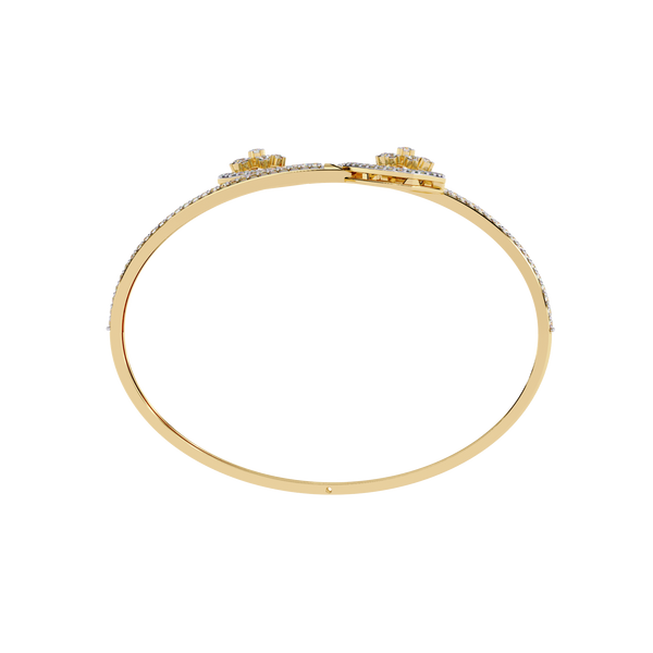 Yellow Gold Twin Shield Bypass Diamond Bracelet