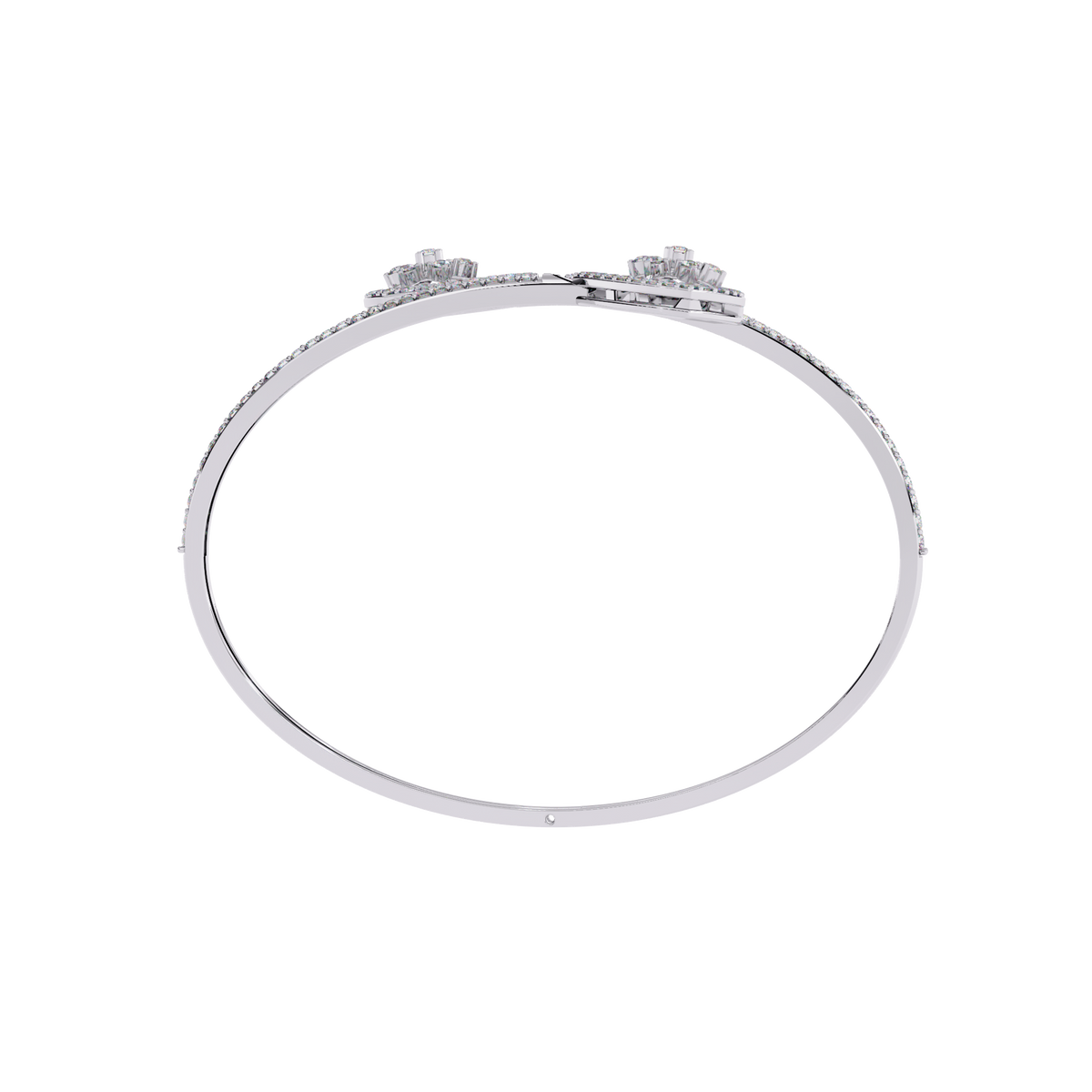 Gold Diamond Open Shield Bypass Cuff Bracelet