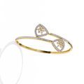 Yellow Gold Twin Shield Bypass Diamond Bracelet