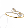 Yellow Gold Twin Shield Bypass Diamond Bracelet