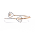 Rose Gold Twin Shield Bypass Diamond Bracelet