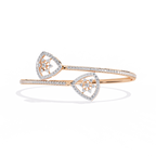Rose Gold Twin Shield Bypass Diamond Bracelet