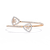 Rose Gold Twin Shield Bypass Diamond Bracelet