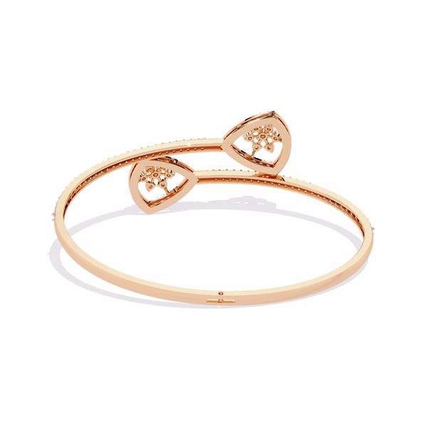 Rose Gold Twin Shield Bypass Diamond Bracelet