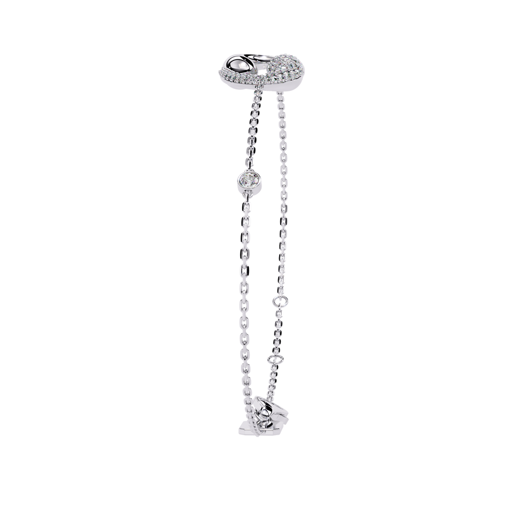White Gold Pavé Swirl Diamond Chain Bracelet