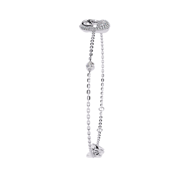 White Gold Pavé Swirl Diamond Chain Bracelet