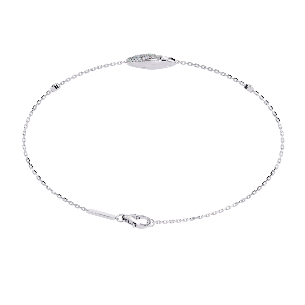 White Gold Pavé Swirl Diamond Chain Bracelet