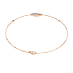Rose Gold Swirl Wave Diamond Chain Bracelet
