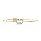 Yellow Gold Pavé Swirl Diamond Chain Bracelet