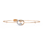 Rose Gold Swirl Wave Diamond Chain Bracelet