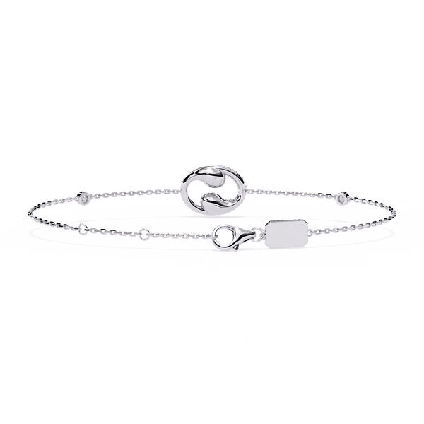 White Gold Pavé Swirl Diamond Chain Bracelet