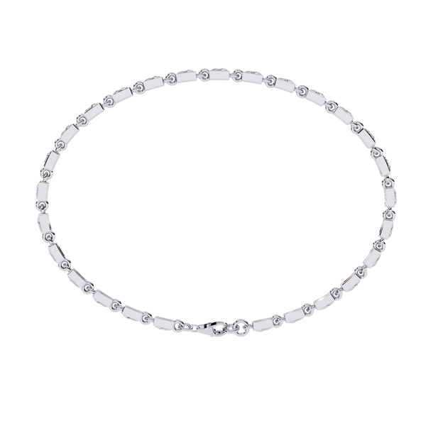 White Gold Rectangular Station Diamond Line Bracelet