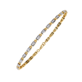 Yellow Gold Rectangular Station Diamond Line Bracelet