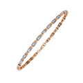 Rose Gold Baguette & Round Alternating Link Diamond Bracelet