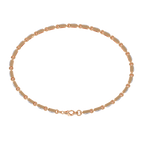 Rose Gold Baguette & Round Alternating Link Diamond Bracelet
