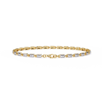 Yellow Gold Rectangular Station Diamond Line Bracelet