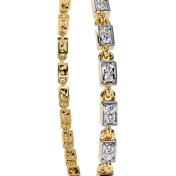 Yellow Gold Rectangular Station Diamond Line Bracelet