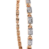 Rose Gold Baguette & Round Alternating Link Diamond Bracelet