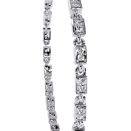 White Gold Rectangular Station Diamond Line Bracelet