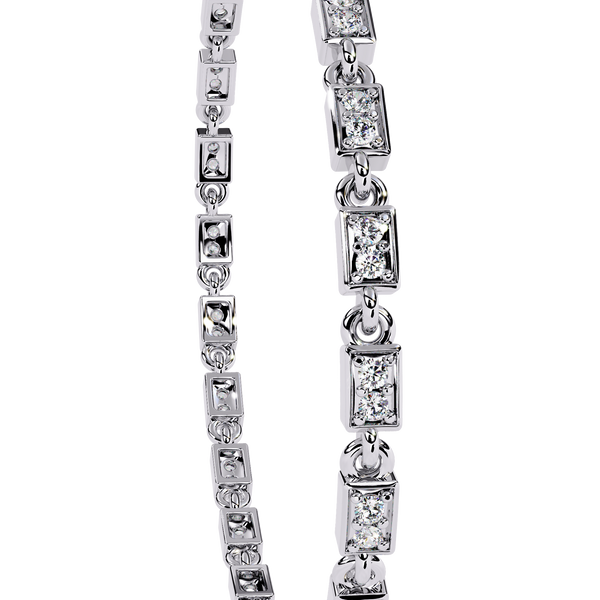 White Gold Rectangular Station Diamond Line Bracelet