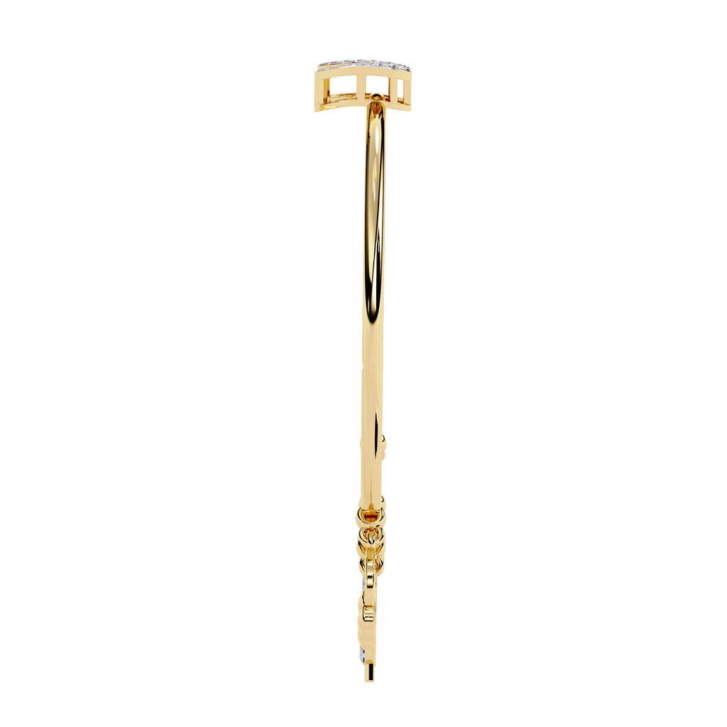 Yellow Gold Charm Bangle with Butterfly Clasp