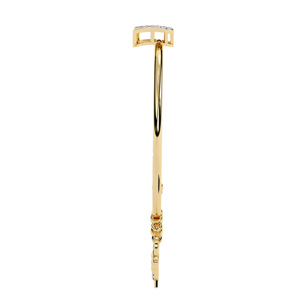 Yellow Gold Charm Bangle with Butterfly Clasp