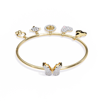 Yellow Gold Charm Bangle with Butterfly Clasp