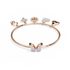 Rose Gold Butterfly Charm Diamond Bangle Bracelet