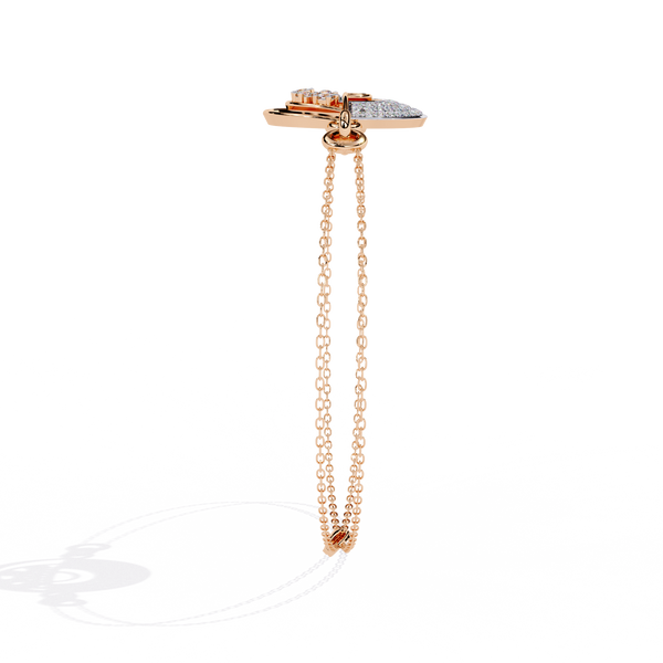 Rose Gold Crescent Orbit Diamond Chain Bracelet
