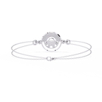 White Gold Pavé Disc Diamond Chain Bracelet