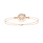 Rose Gold Crescent Orbit Diamond Chain Bracelet