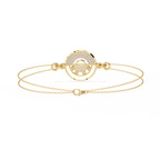 Yellow Gold Pavé Disc Diamond Chain Bracelet