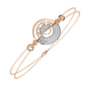Rose Gold Crescent Orbit Diamond Chain Bracelet