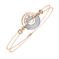 Rose Gold Crescent Orbit Diamond Chain Bracelet