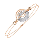 Rose Gold Crescent Orbit Diamond Chain Bracelet