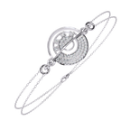White Gold Pavé Disc Diamond Chain Bracelet