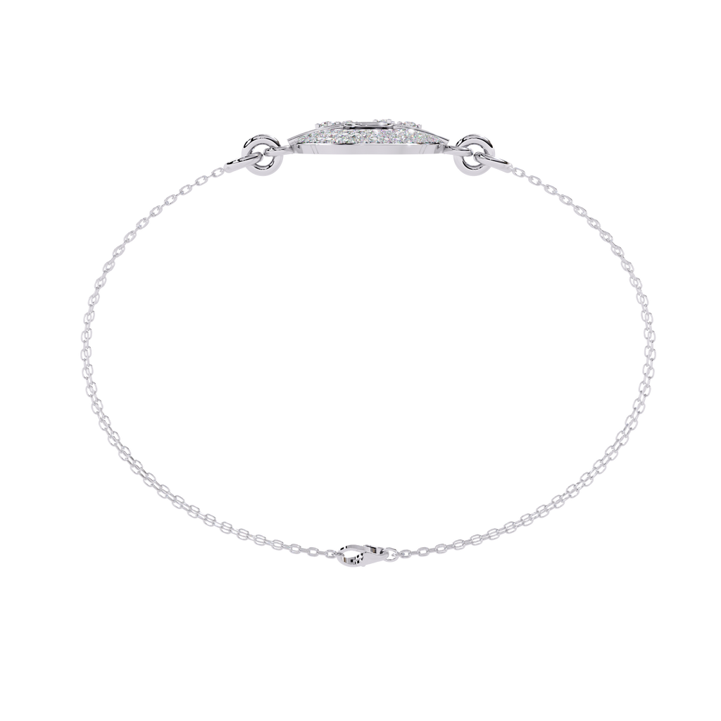 White Gold Pavé Disc Diamond Chain Bracelet