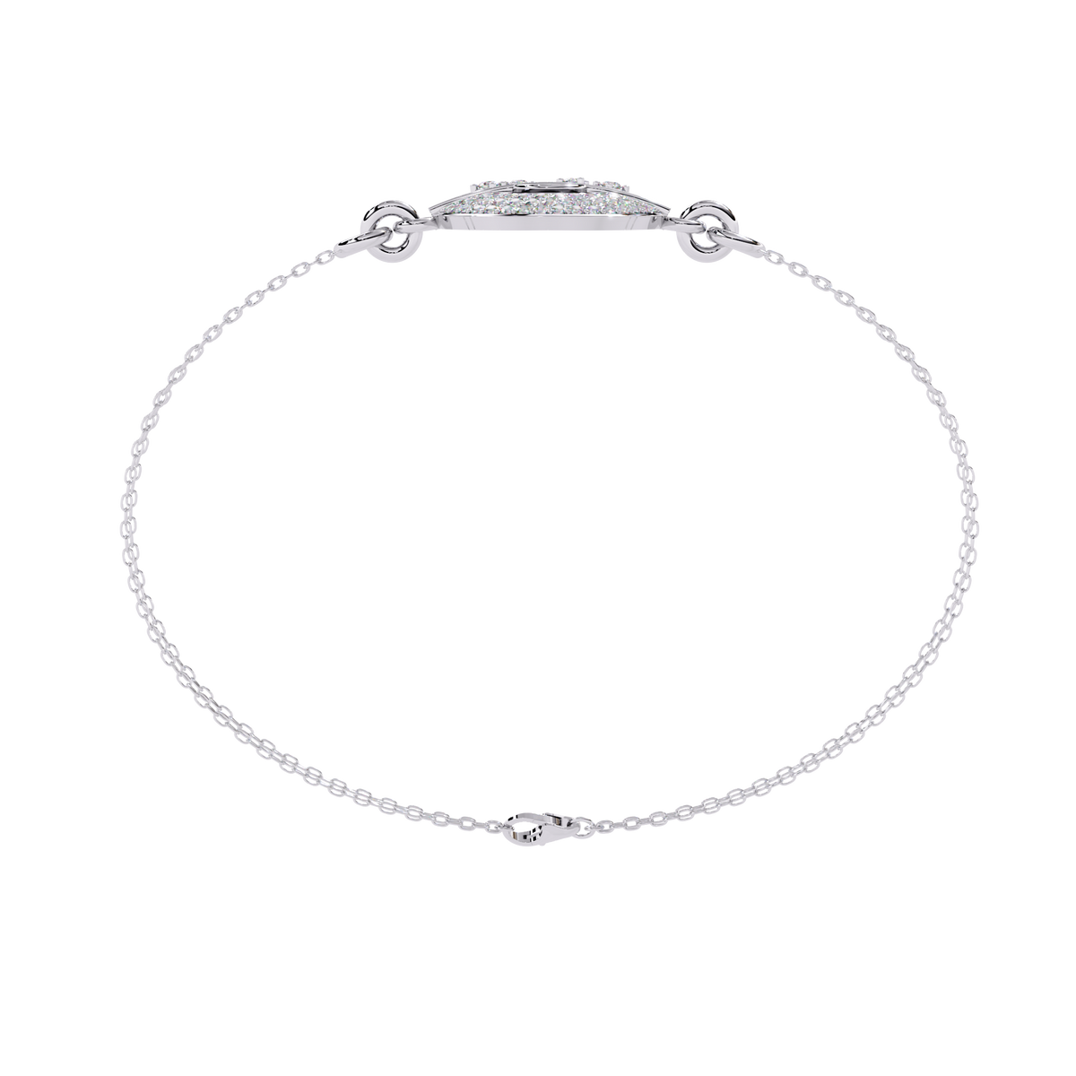 White Gold Pavé Disc Diamond Chain Bracelet