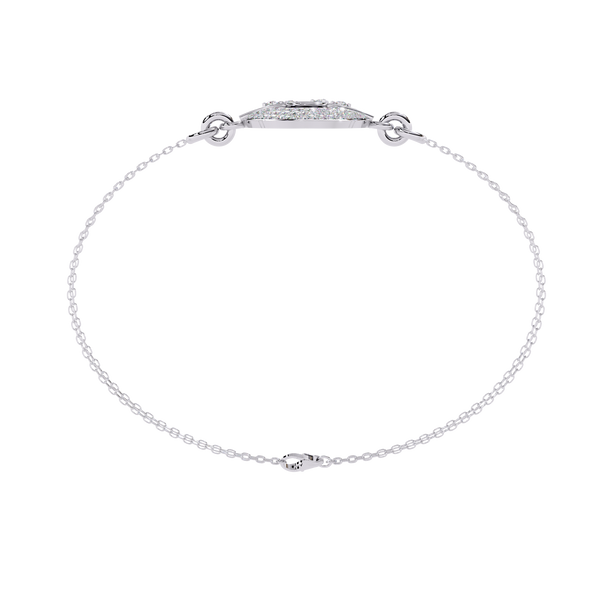 White Gold Pavé Disc Diamond Chain Bracelet