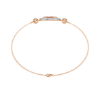 Rose Gold Crescent Orbit Diamond Chain Bracelet