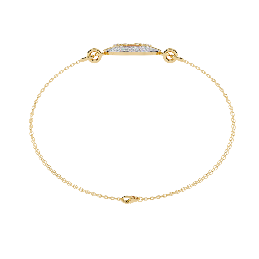 Yellow Gold Pavé Disc Diamond Chain Bracelet
