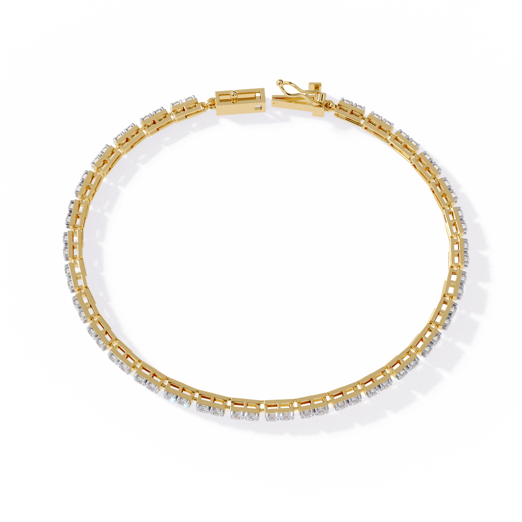 Yellow Gold Classic Prong-Set Diamond Tennis Bracelet