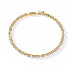 Yellow Gold Classic Prong-Set Diamond Tennis Bracelet